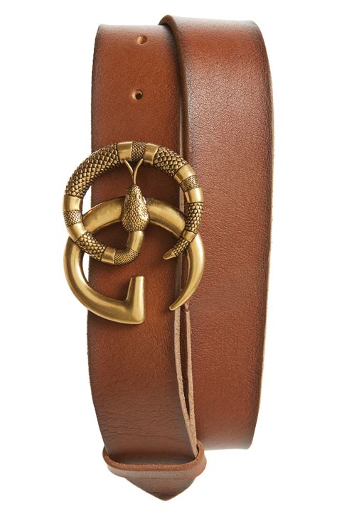 men's gucci belt brown|Gucci leather belt with snake.